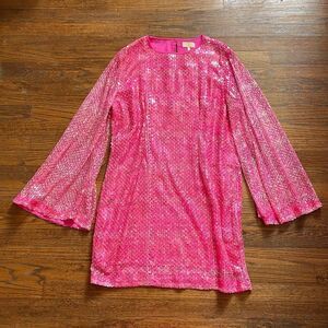 Verb by Pallavi Singhee Sheer-Sleeve Sequin Dress NWT